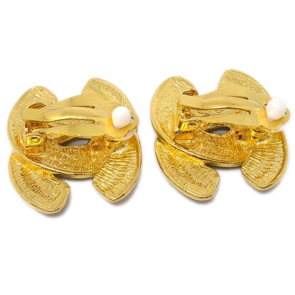 Chanel Gold CC Earrings Clip-On - Picture 5 of 8